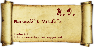 Marusák Vitéz névjegykártya